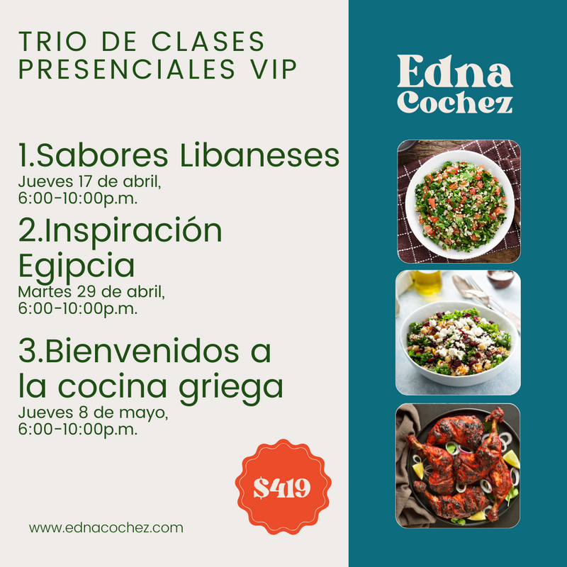 Trio de clases VIP - Sabores del Mediterráneo