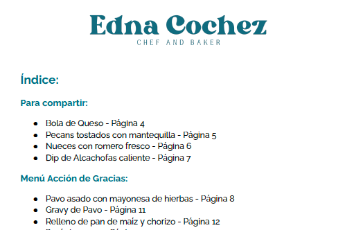 Ebook Recetario Comidas Festivas / Holiday Recipes