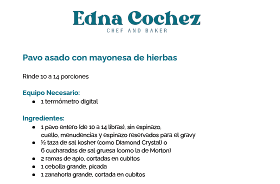 Ebook Recetario Comidas Festivas / Holiday Recipes